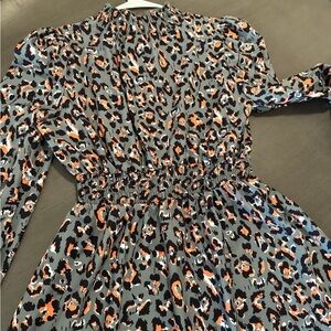 Leopard Print Long Sleeve Dress